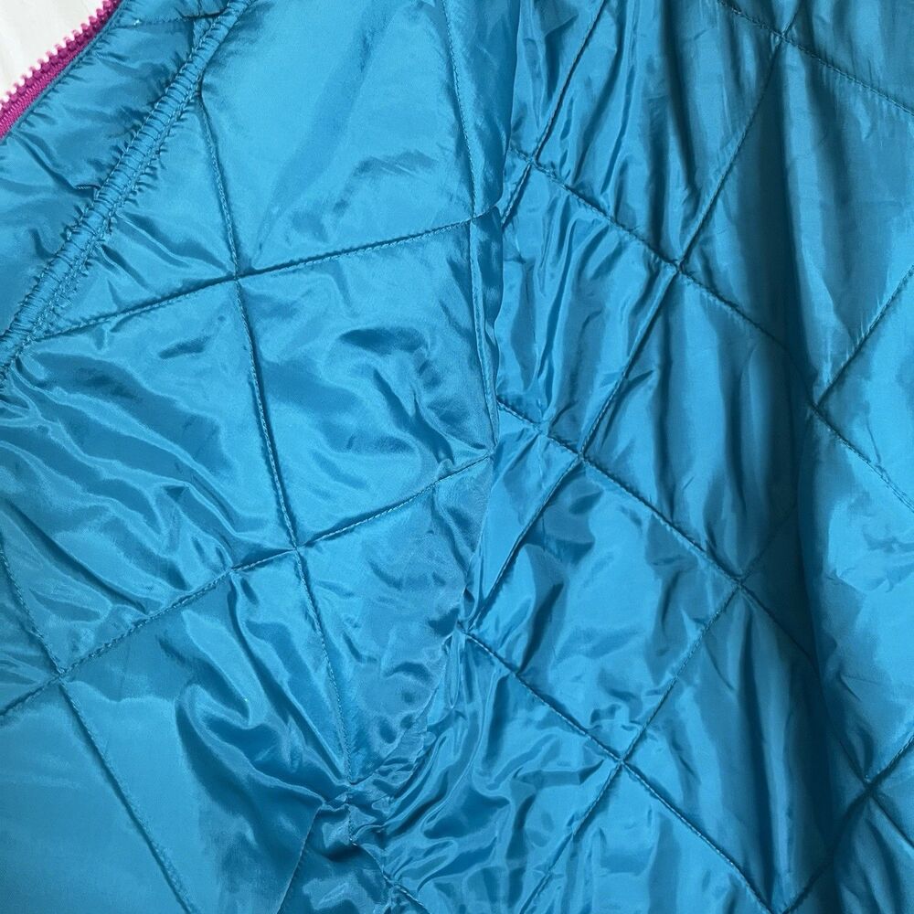 VTG 80s Current Seen Jacket Blue Color-block Womens Medium Retro Ski Coat - Picture 10 of 14